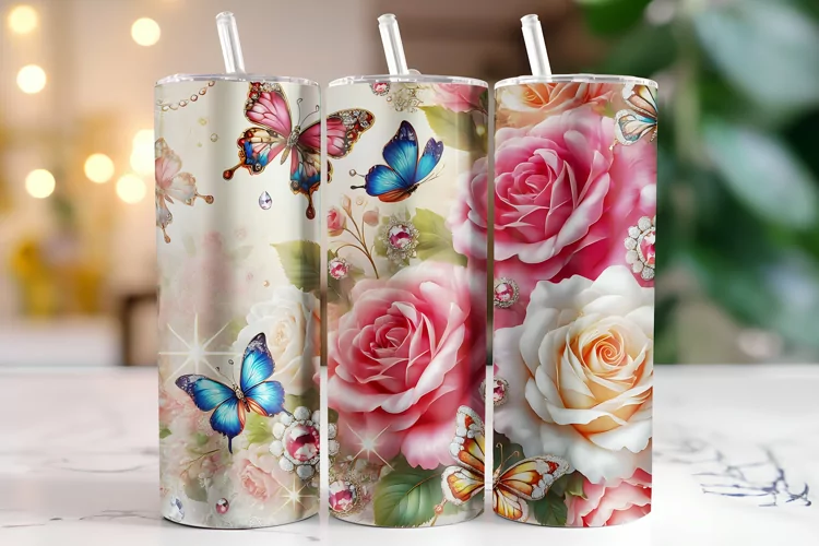 Flowers Tumbler Wrap | Sublimation | Tumblers