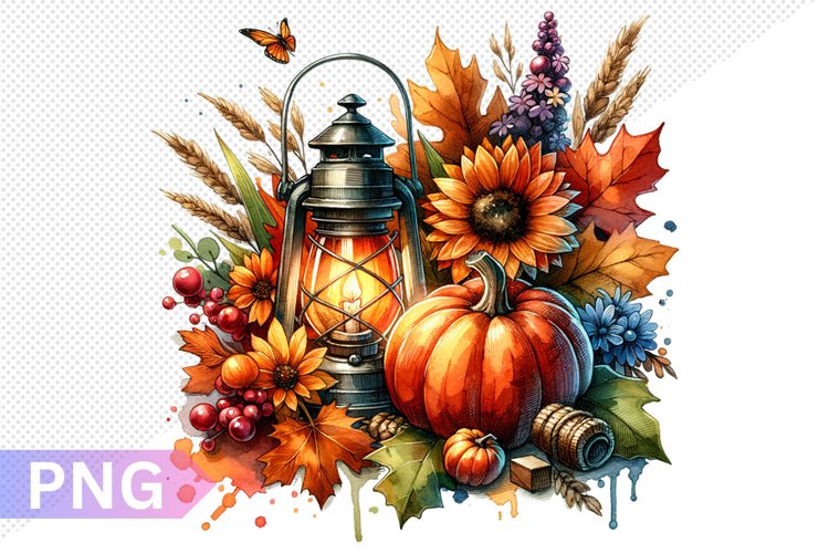 Autumn Harvest Pumpkin Sublimation - Pumpkin Clipart Design