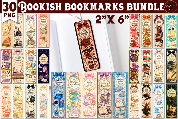 Bookish Bookmarks Bundle | Book Lover Bookmarks designs