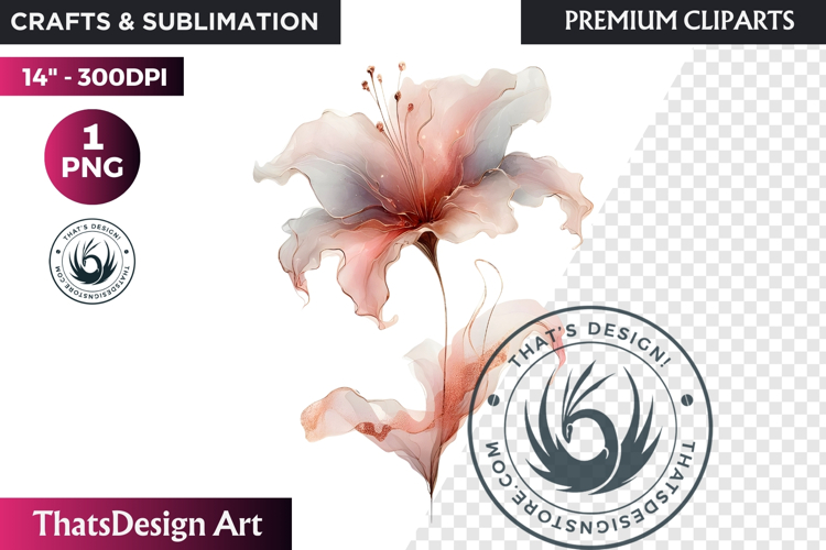 Rose Gold Pink flowers Clipart, Abstract Flowers Wedding PNG