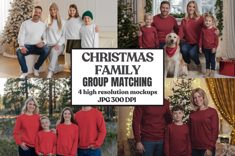 Christmas Family Group Tshirt Mockups