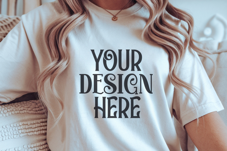 Ivory Comfort Colors 1717 Christmas Mockup, CC 1717