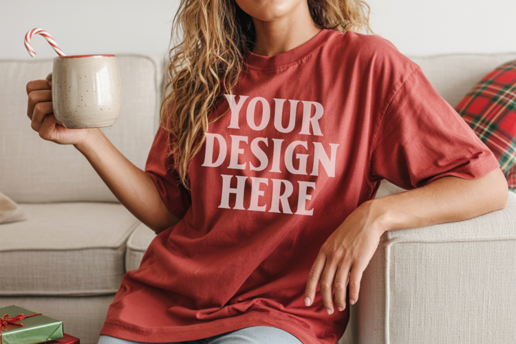Chili Christmas Comfort Colors 1717 T-shirt Mockup