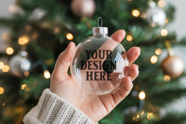 Acrylic Christmas Ornament Mockup , christmas ornament mocku