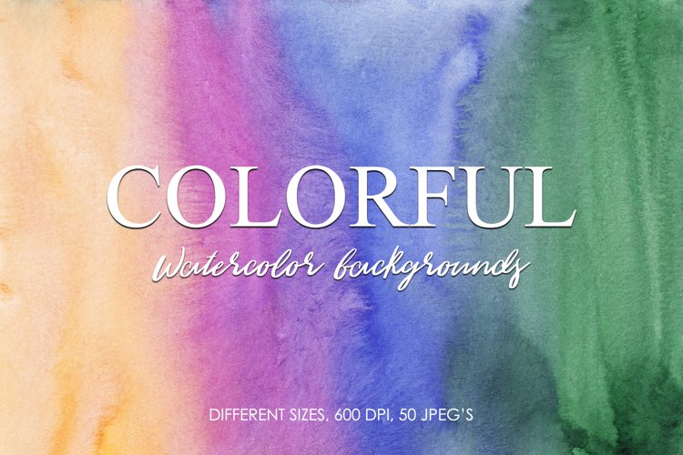 50 Colorful Watercolor Backgrounds, Colorful Textures