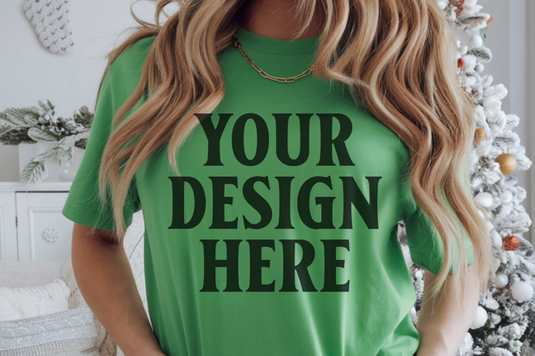 Island Green Christmas Comfort Colors 1717 Mockups, CC 1717