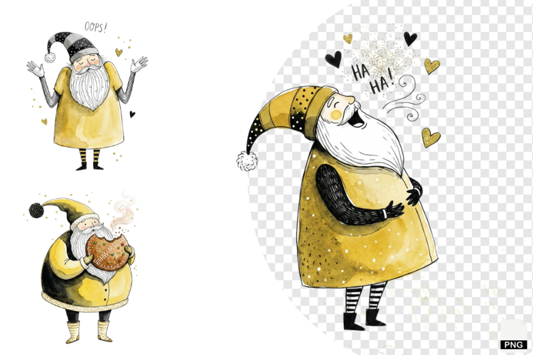 Whimsical Christmas Santa PNG