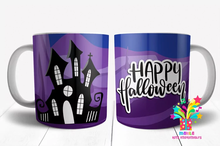 Happy Halloween Mug Sublimation / halloween Mug Wrap #5