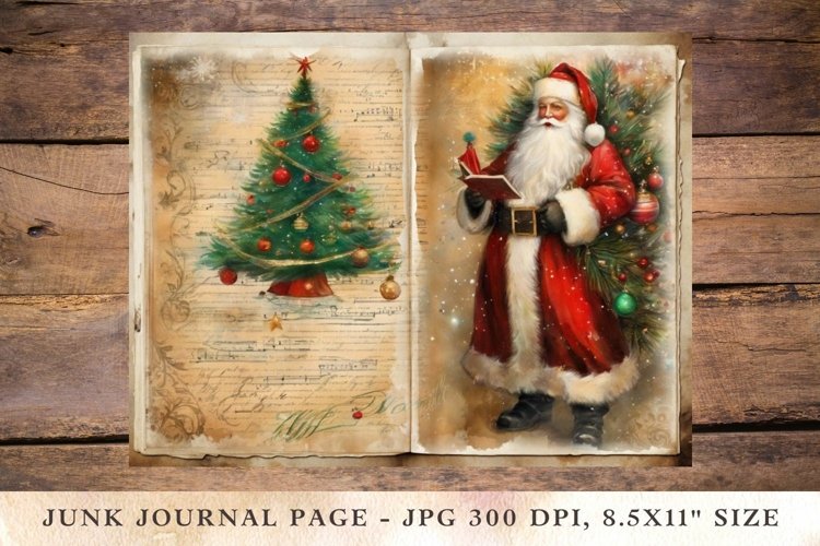Printable Junk Journal Pages christmas santa claus 8 example image 1
