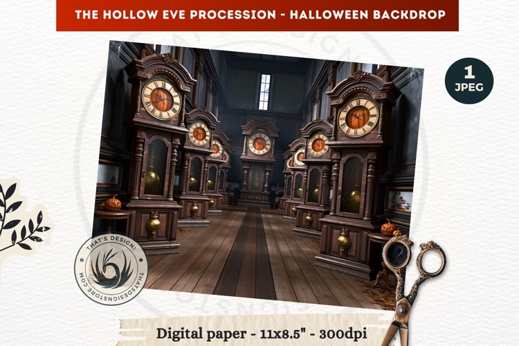 Gothic Halloween background - Hollow Eve Procession Backdrop