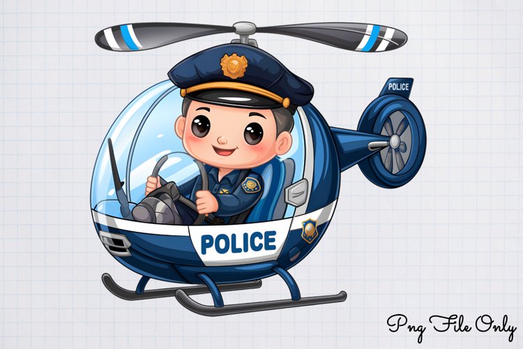 Watercolor Cute Police Clipart PNG