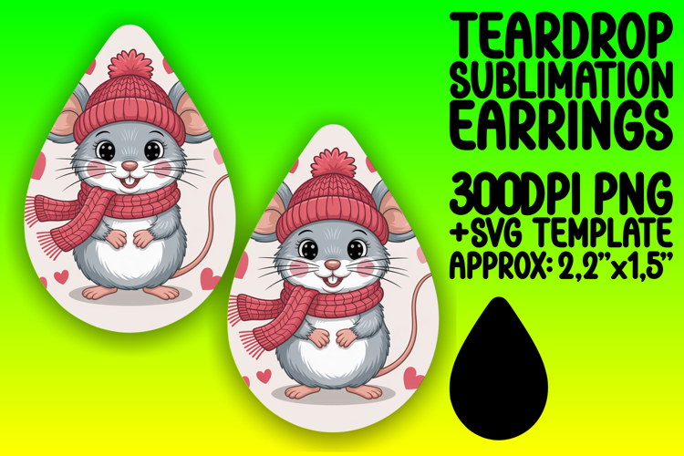 Bold Teardrop Earrings Design PNG , Valenines Animals