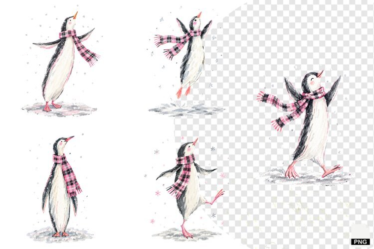 Winter Penguin PNG example image 1