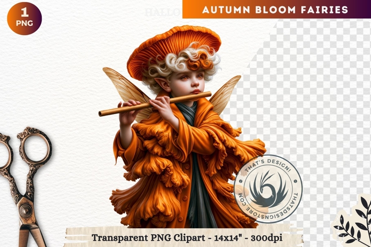 Autumn Bloom Floral Fairy Clipart, Mythical Fantasy PNG