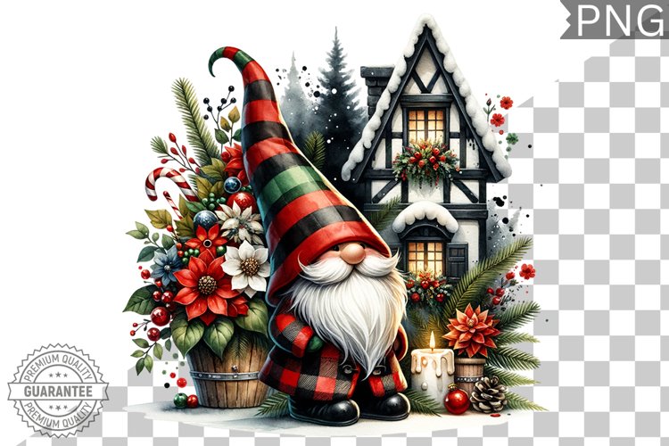 Christmas Gnome Sublimation - Clipart PNG Design