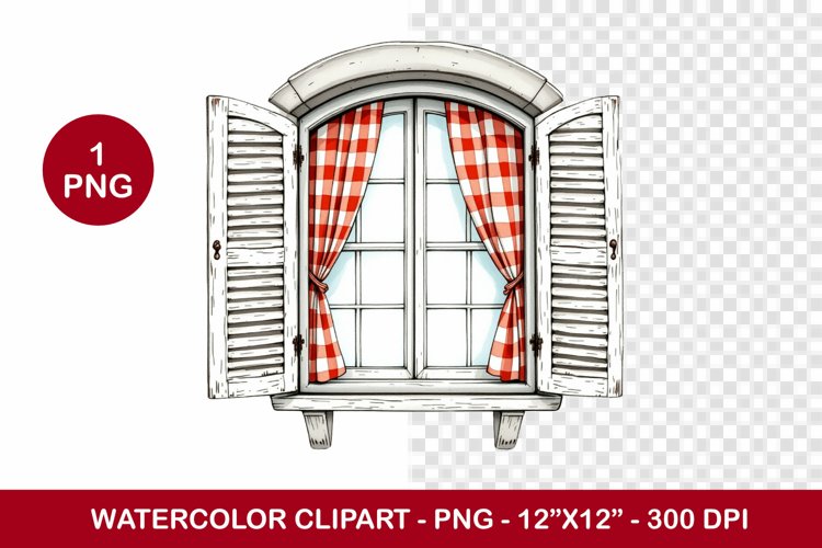 spring png watercolor clipart - window