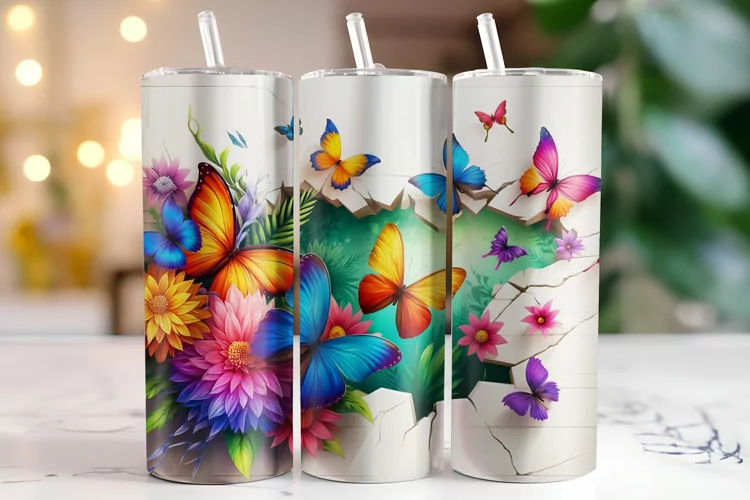Butterflies Tumbler Wrap | Sublimation | Tumblers