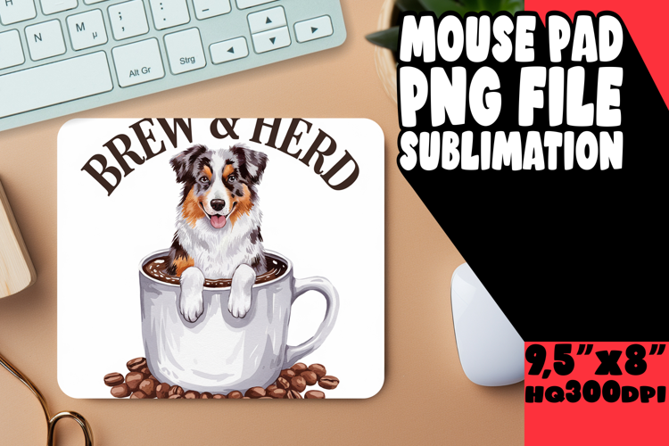 CHEERFUL mouse MAT Gift Inspiration, Coffee Dog