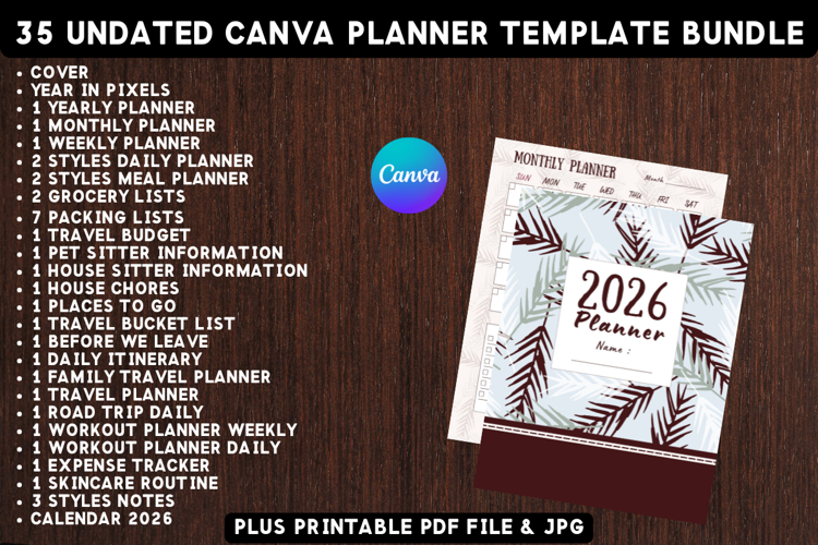 35 Monthly Weekly Daily Planner Canva Template Bundle - 3