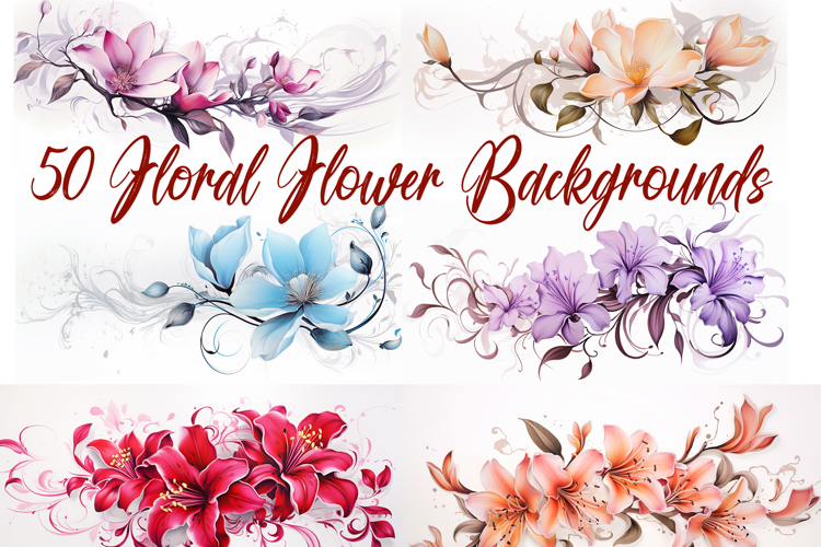 50 Floral Wedding Flower Background Illustration Design