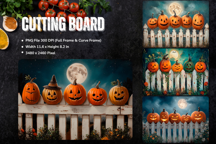 Halloween Pumpkin Cutting Board Kitchen Fall Chopping Board