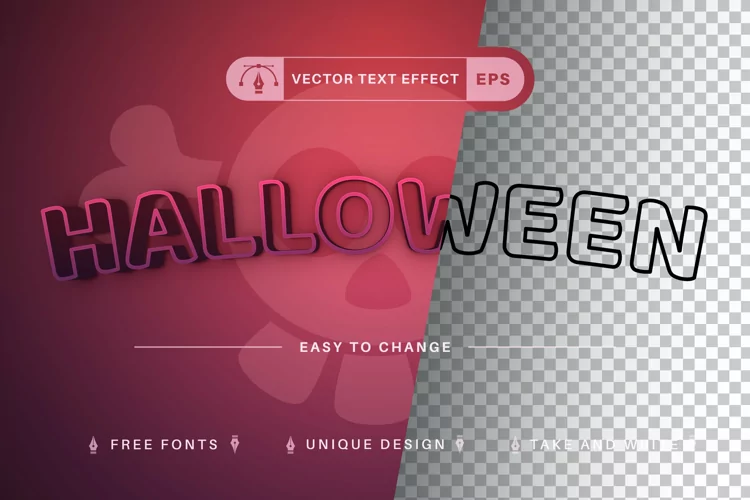 Halloween Stroke - Editable Text Effect, Font Style