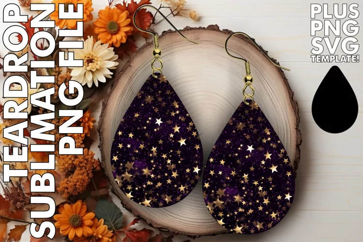 Elegant Cosmic Charms: Glittery Star Pattern Earrings
