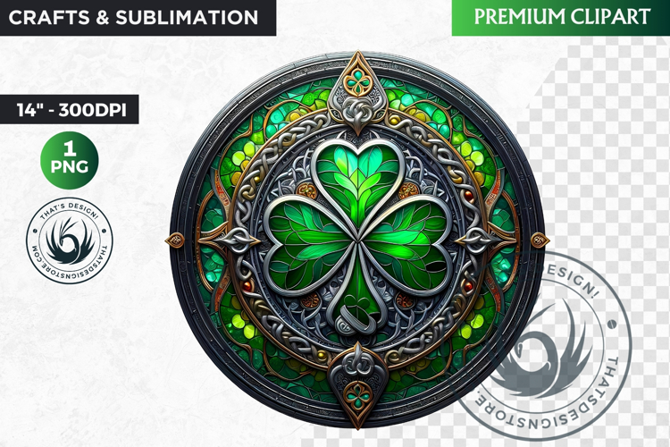 Stained glass St Patricks Day Clipart, Saint patricks day