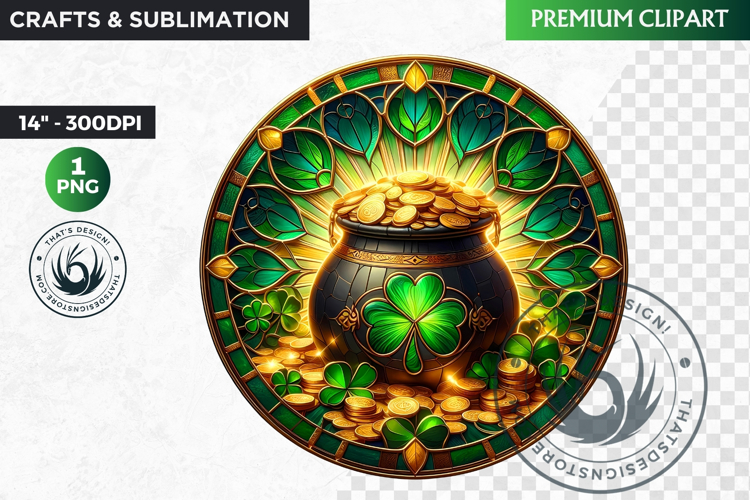 Stained glass St Patricks Day Clipart, Saint patricks day