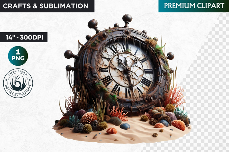 Undersea Shipwrecked , Nautical Clipart, Ocean ruins