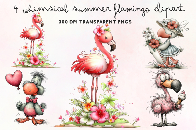 Cute Flamingo Clipart Image 15