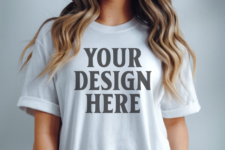 Comfort Colors 1717 White T-Shirt mockup , CC 1717