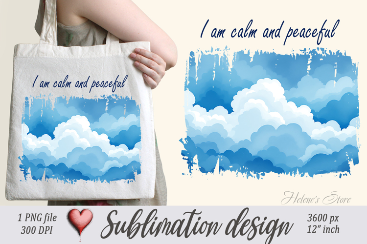 Pastel design with Inspiring quote tote bag sublimation png