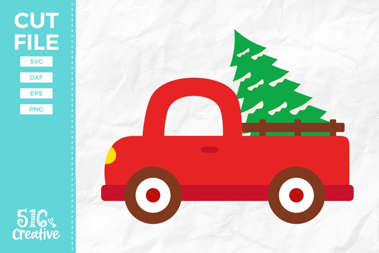 Christmas Truck SVG DXF EPS PNG example image 1