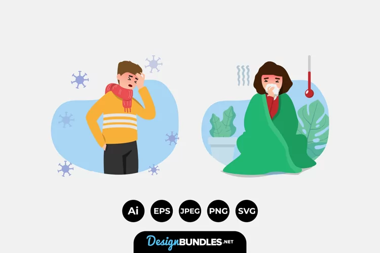Sick People Illustrations
