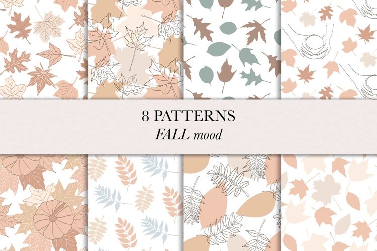 Fall / Autumn / Leaves / Pumpkins / Seamless pattern /Vector example image 1