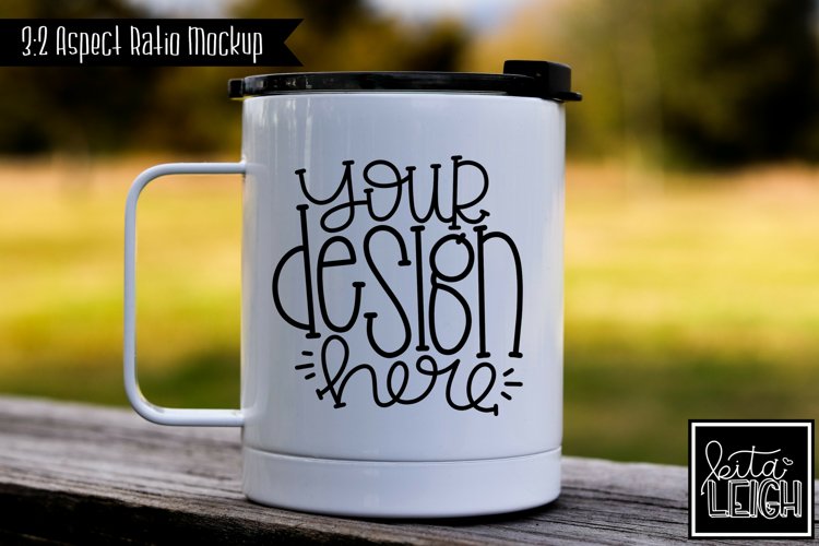 White Stainless Steel Mug Mockup | Stylized Photo example image 1