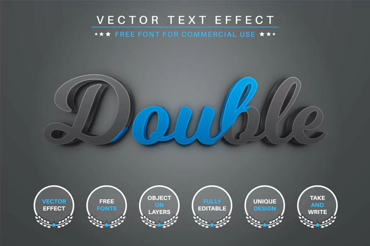 Double Color - Editable Text Effect, Font Style