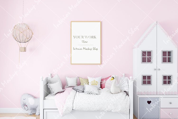 Frame mockup A4, Kids mockup, Mockup in interior / 57 example image 1