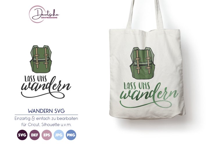 Lass uns wandern SVG | Bergauf SVG example image 1