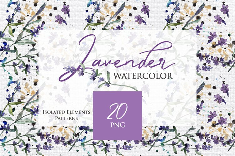 Watercolor Lavender PNG collection example image 1