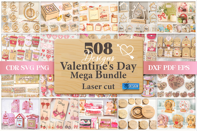 Valentines Day Laser Cut Mega Bundle|Love Day SVG|Gift Idea