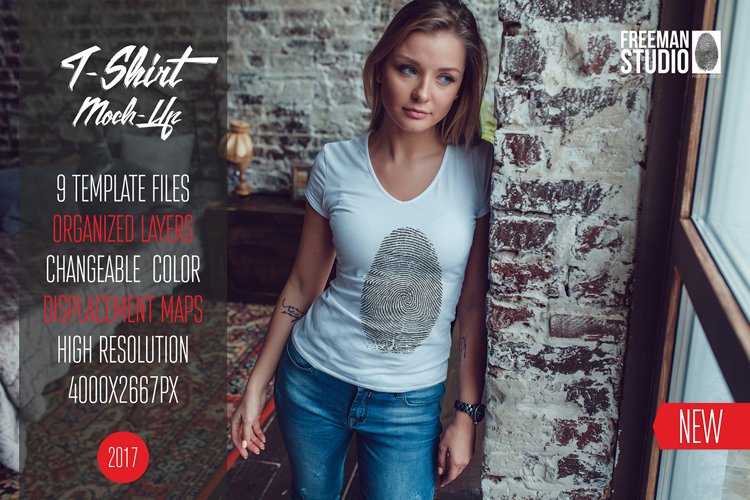 T-Shirt Mock-Up Vol.4 2017 example image 1