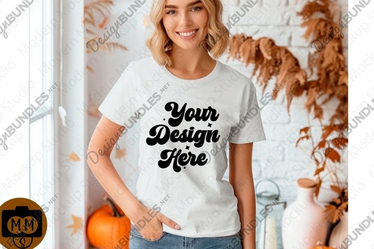 White Tshirt Mockup Image 18