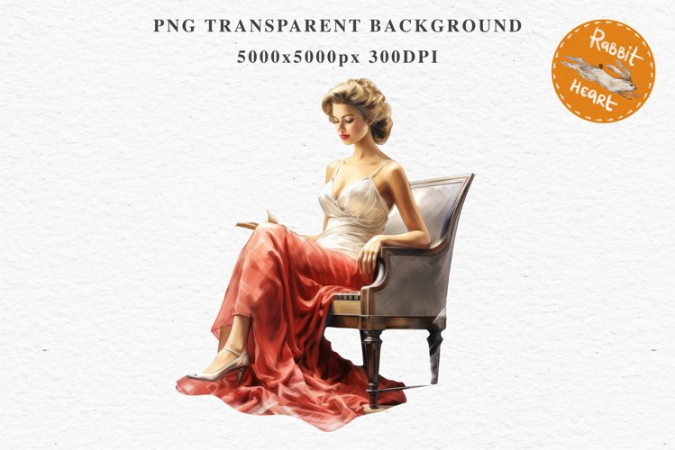 Christmas Lady Clipart Retro House Wife Women PNG Pin Up