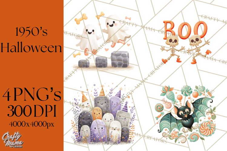 Vintage Halloween Parade Clipart PNG, Halloween Kids Png