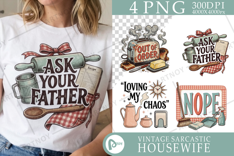 50s Sarcastic Domestic Burnout Design