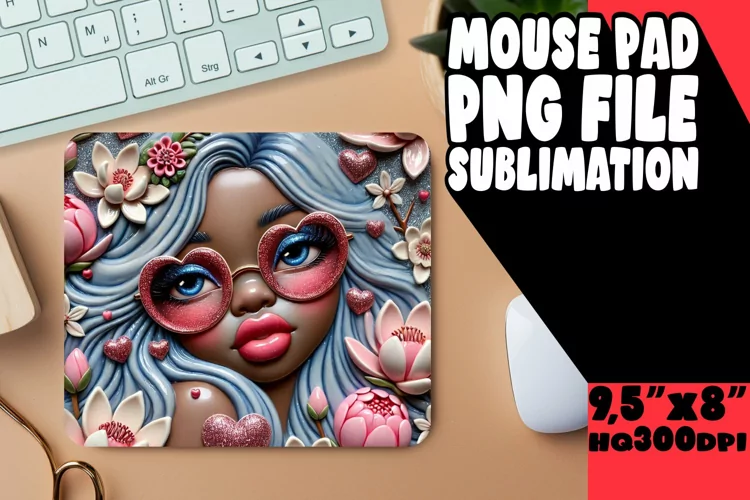 CHEERFUL MOUSE PAD SUBLIMATION INSPIRATION, 3D Cupid