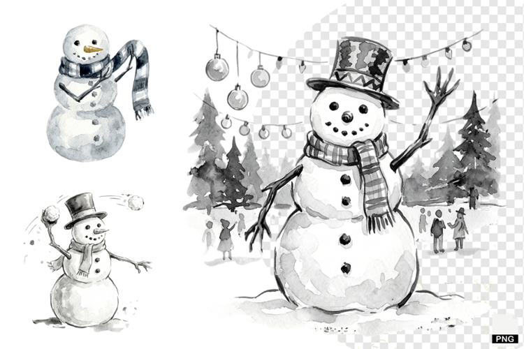 Snowman Party Clipart