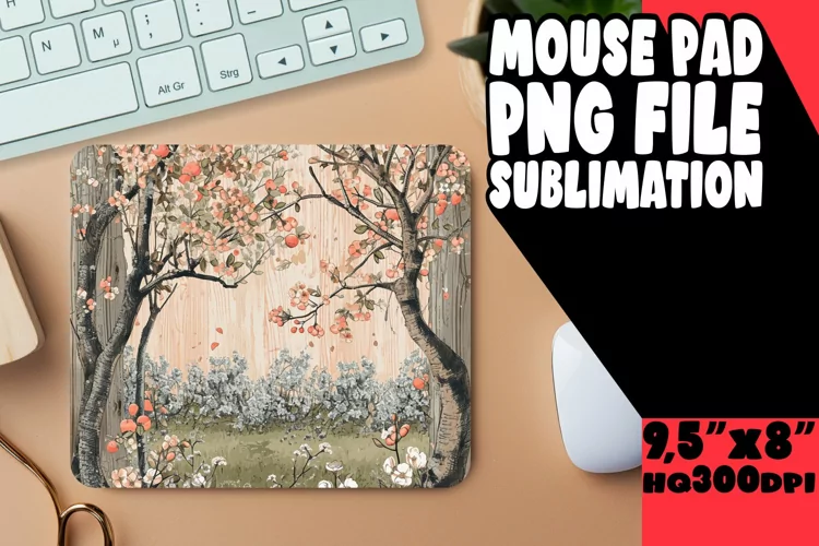 Blossom Meadows: Tree Pattern Mouse Pad